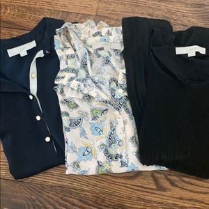 Bundle of Loft silk camisoles/ tops